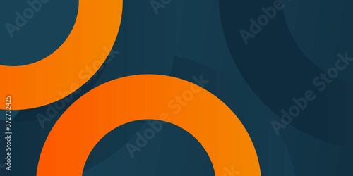High contrast blue and orange glossy stripes. Abstract tech graphic banner design. Vector corporate background 