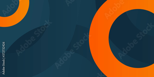 High contrast blue and orange glossy stripes. Abstract tech graphic banner design. Vector corporate background 
