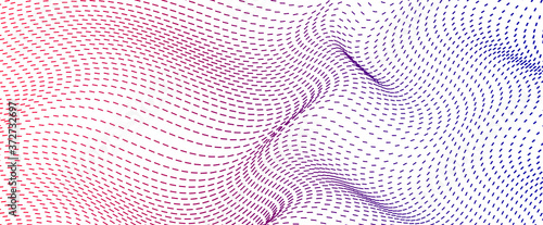 Dotted particles flow vector abstract background, science and technology theme illustration, array of dynamic particles, template for covers banners and ads.