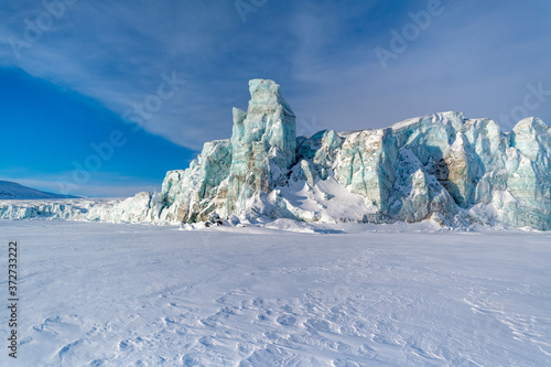 Iceberg on the island of Spitsbergen in the Swalbard Archipelago in the Arctic Sea