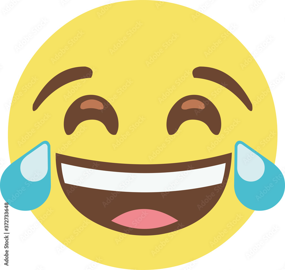 Vector illustration of pink emoticon, with an expression of joy Vector illustration of pink emoticon, with an expression of joy