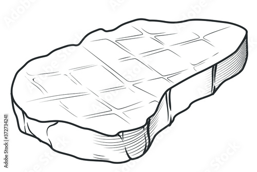 roast meat illustrated in vectors and lines