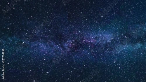 Flying Through The Stars And Blue Nebula In Space. Space Background. 4k