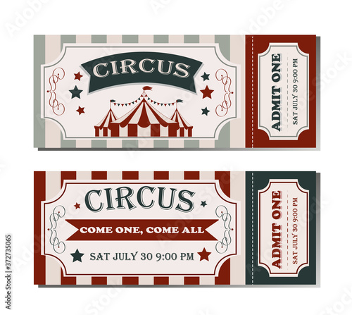 Amusement park ticket. Family park attractions admission tickets, fun festival vintage event receipt. Fair raffle coupons. summer poster for child invitation carousel or theater set