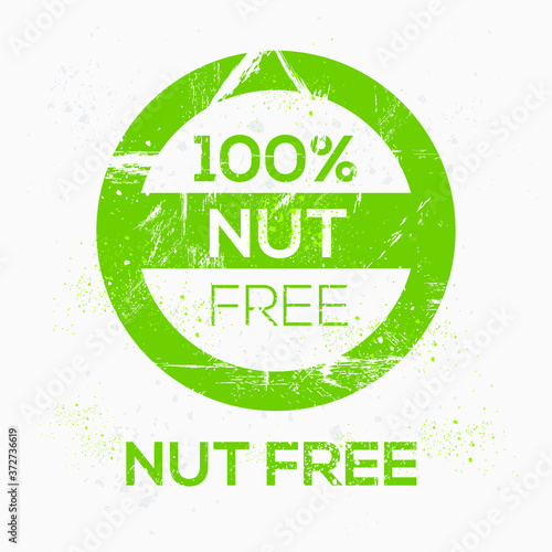 (Nut free) label sign, vector illustration.