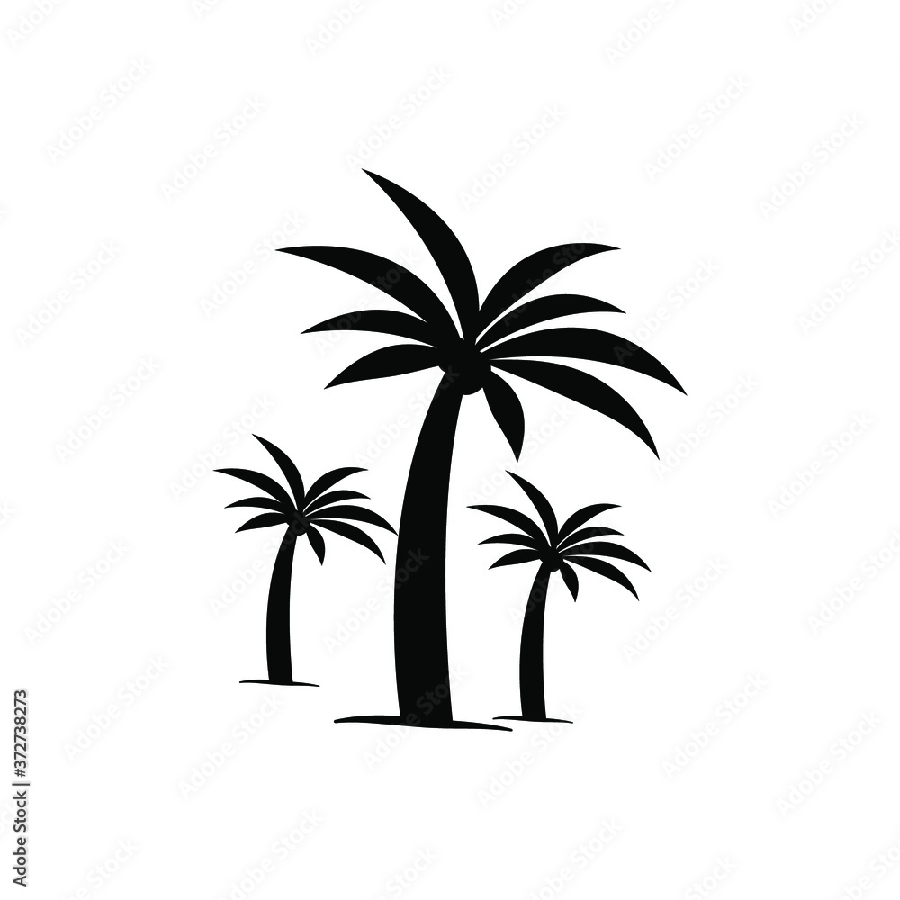 Plant and tree icons set vector. Forest elements.
