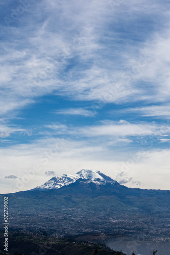 Chimborazo volcano the closest point to the sun, the highest mountain from the center of the earth located in Ecuador
