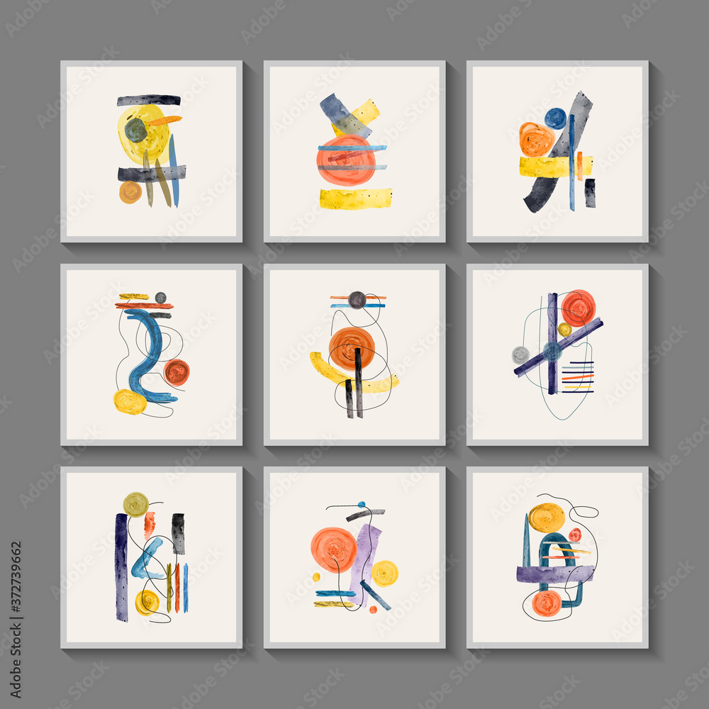 Creative abstract minimalist painting for decoration. Vector