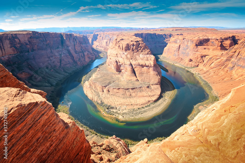 The Horseshoe Bend in Arizona, a meander of the Colorado River in Glen Canyon