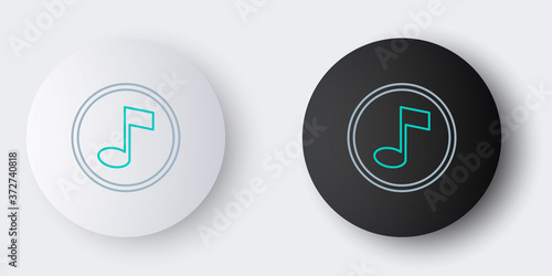 Line Music note, tone icon isolated on grey background. Colorful outline concept. Vector.