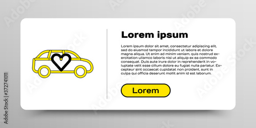 Line Luxury limousine car icon isolated on white background. For world premiere celebrities and guests poster. Colorful outline concept. Vector.