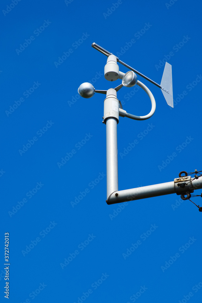meteorological station on blue sky background meteorological station on blue sky background