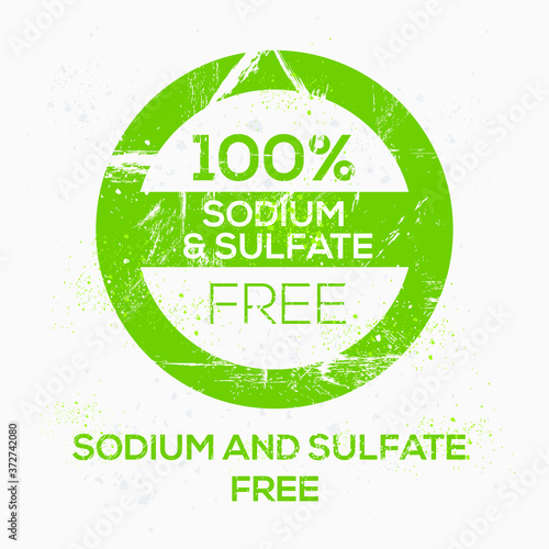 (Sodium and sulfate free) label sign, vector illustration.