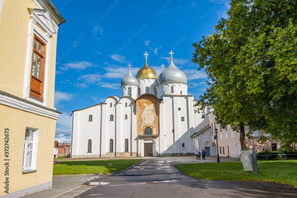 St. Sophia Cathedral in Novgorod Kremlin, Veliky Novgorod, Russia. Monument of architecture, landmark