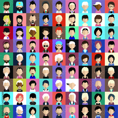People avatars, Vector women, men avatar