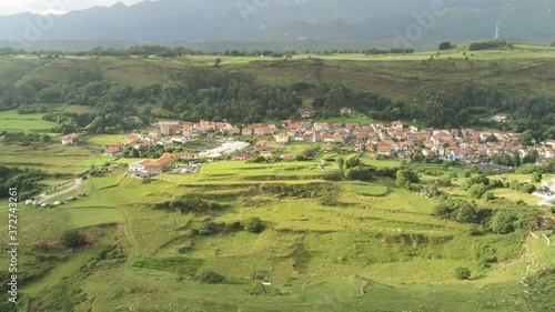 Wallpaper Mural Asturias. Coastal landscape in village of Cue, beach of Llanes. Spain. Aerial Drone Footage Torontodigital.ca