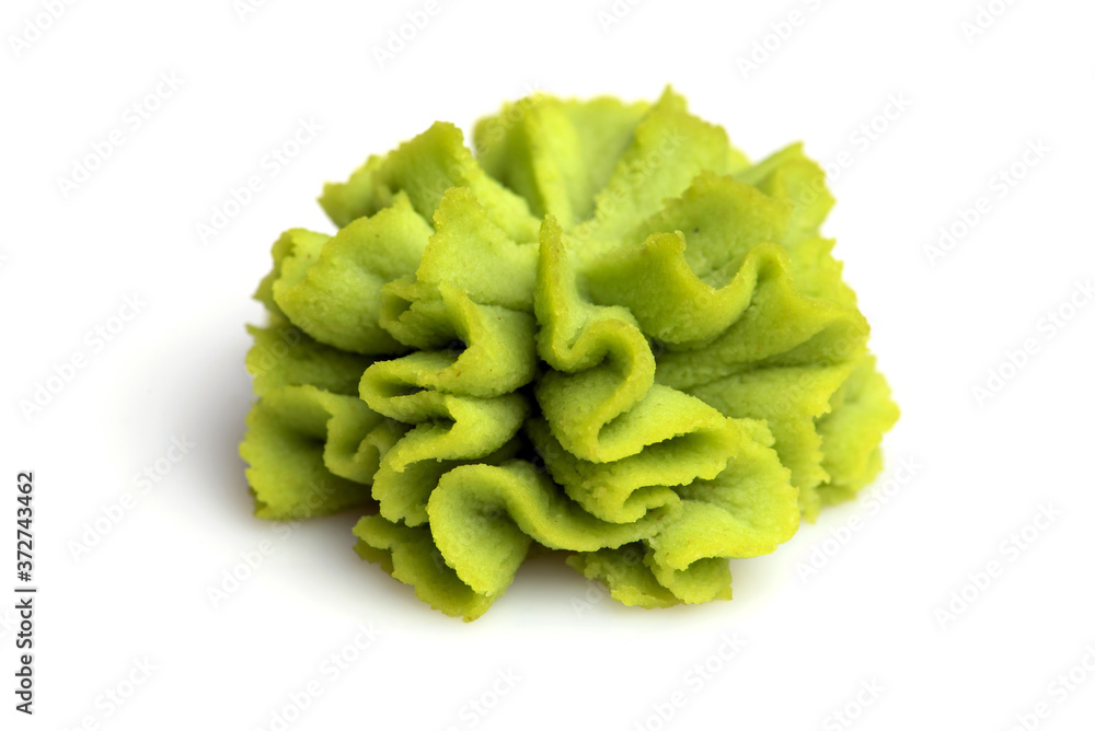 Fototapeta premium Wasabi portion on white background.