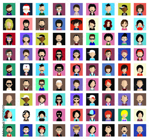 People avatars, Vector women, men avatar