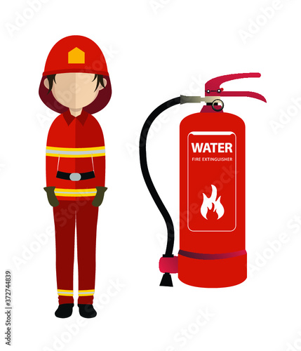 Fireman with Firefighter bottle