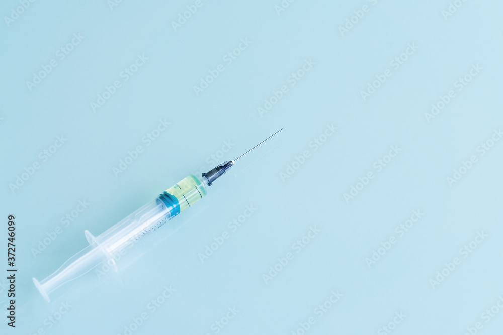 medical syringe and vials with vaccine, medicine medical syringe and vials with vaccine, medicine