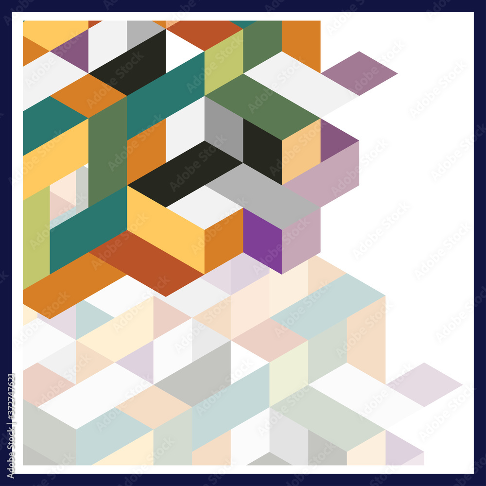 Obraz premium Isometric cubes background.