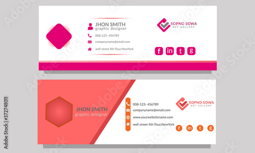 Vector Illustration Of Corporate Email Signature Design.