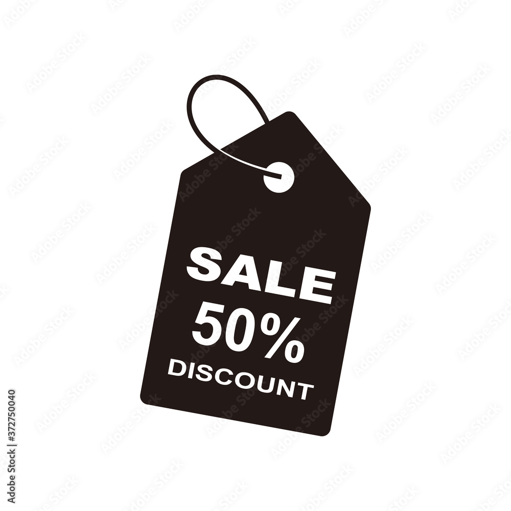 50% discount label icon vector illustration symbol