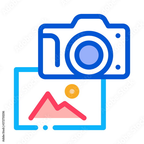 photo gallery icon vector. photo gallery sign. color symbol illustration