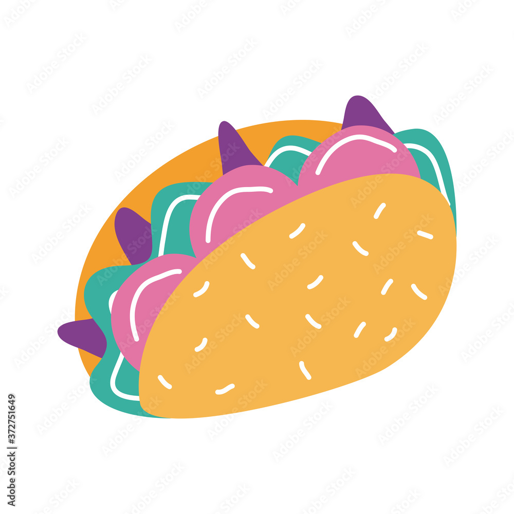 delicious mexican tacos traditional food flat style icon delicious mexican tacos traditional food flat style icon