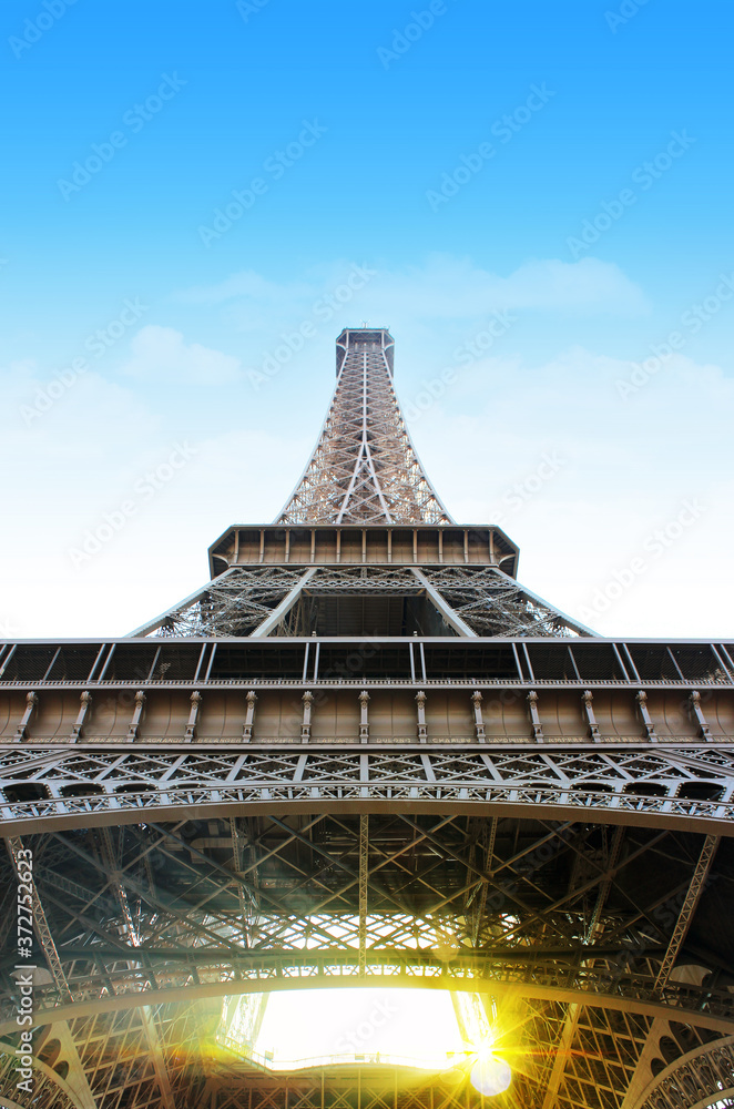 Eiffel Tower Bottom Portrait View Mockup
