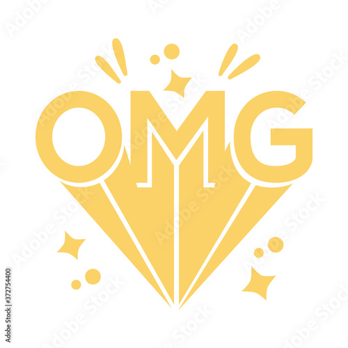 slang expresion omg word silhouette style