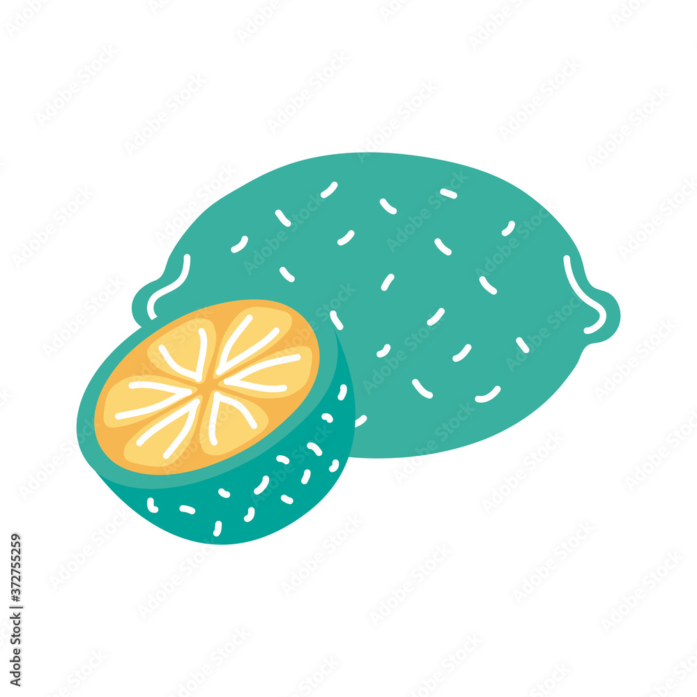 lemon citrus fruit flat style icon
