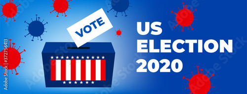 Us election 2020 effect on coronavirus covid 19, vector