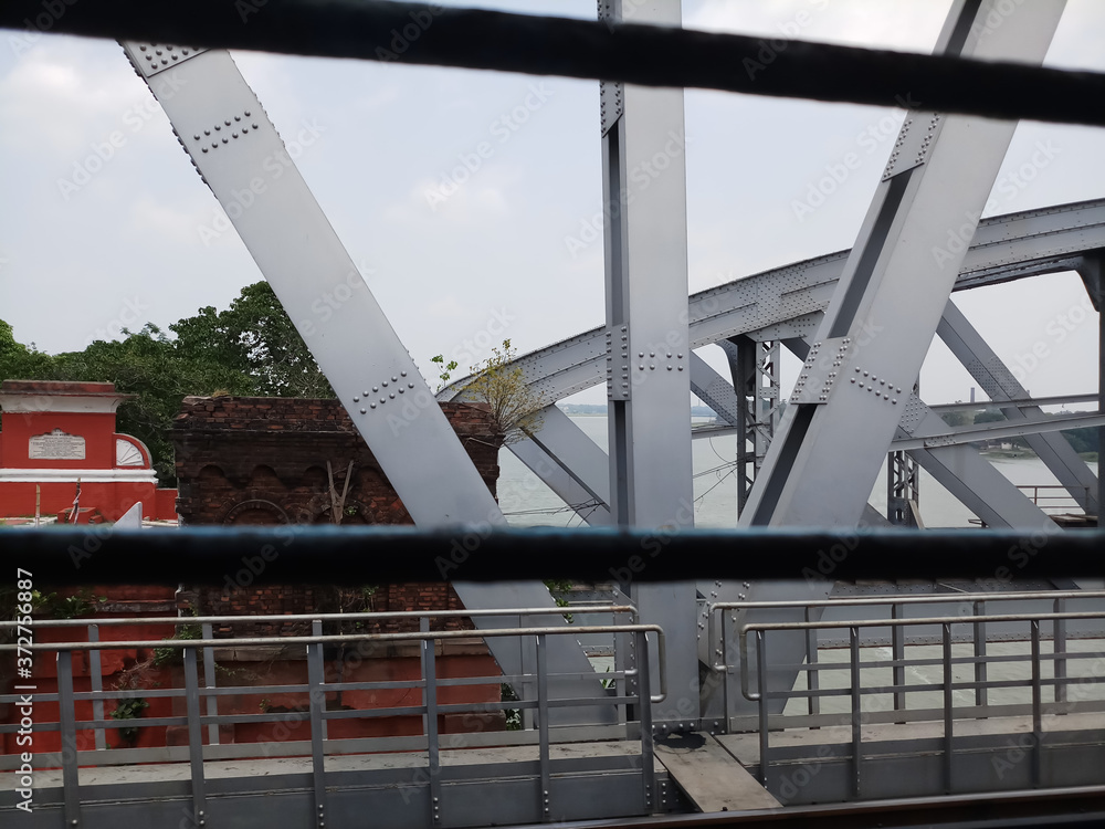 Naklejka premium bridge over the river