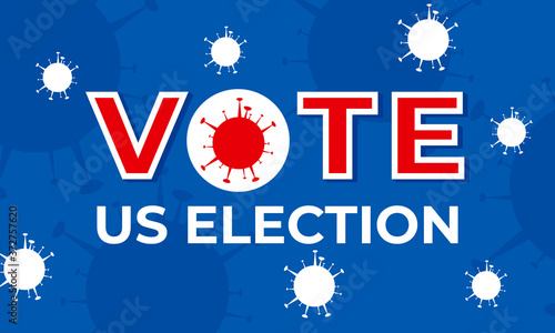 Us election 2020 effect of coronavirus covid 19, vector