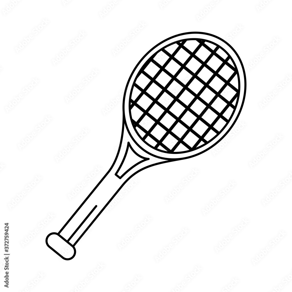 tennis sport racket line style icon