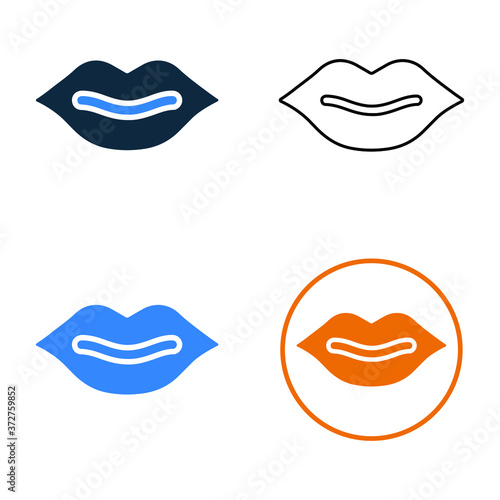Woman, lips icon, vector graphics