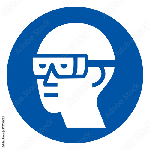 Wear Chemical Goggles Symbol Sign ,Vector Illustration, Isolate On White Background Label. EPS10