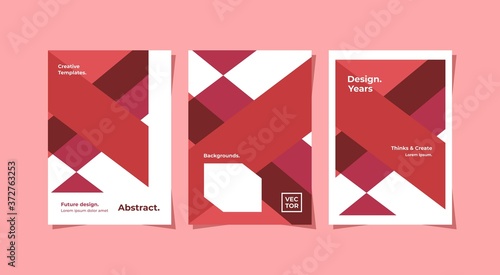 Modern paper design layout template with red color, for any advertisement, marketing purpose, book cover, presentation product publication or poster.