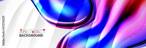 Vector abstract background  flowing liquid style bubble with metallic  color quicksilver chrome texture and color glow effects
