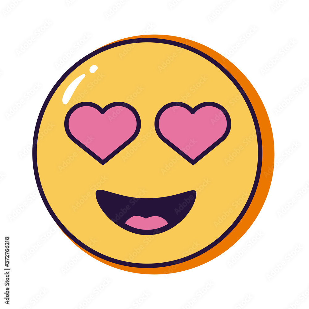 emoji lovely with hearts slang line and fill style icon emoji lovely with hearts slang line and fill style icon