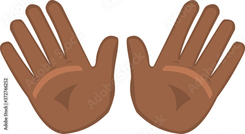 Vector illustration of emoticon of brown hands