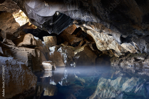 Grjotagja the magical cave of eastern iceland photo