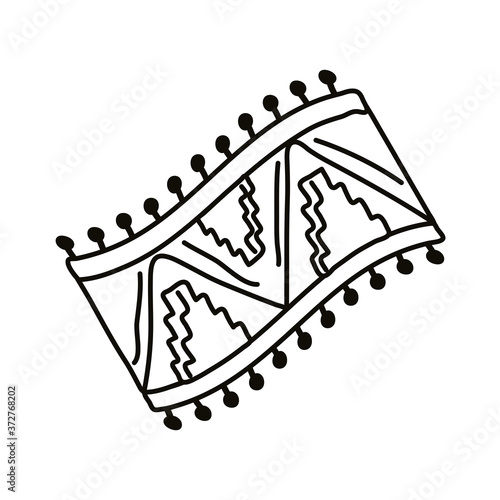 mexican carpet ethnic line style icon