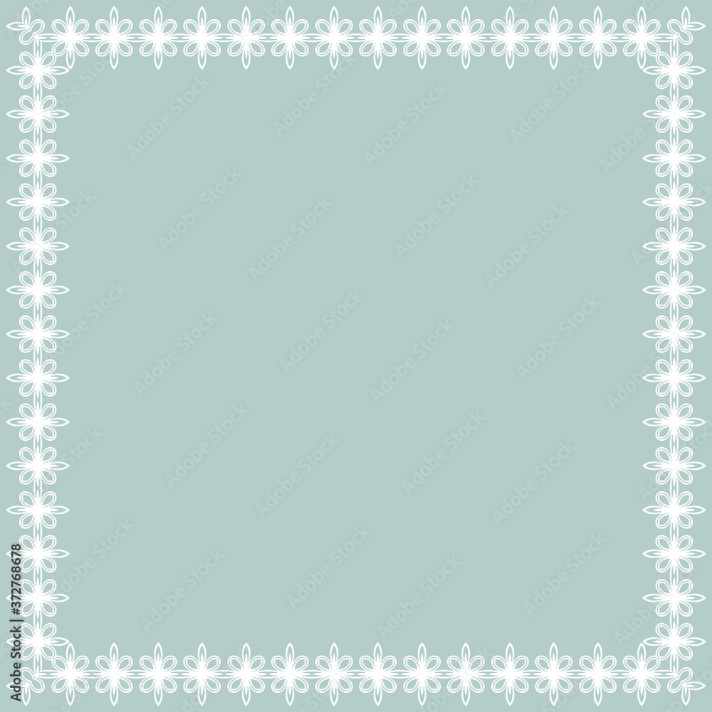 Classic vector white square frame with arabesques and orient elements. Abstract ornament with place for text. Vintage light blue and white pattern Classic vector white square frame with arabesques and orient elements. Abstract ornament with place for text. Vintage light blue and white pattern