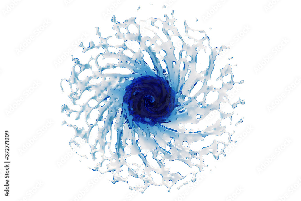 Obraz Water splash. Isolated on a white background. 3d rendering. High resolution.