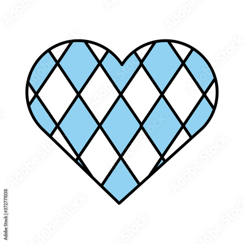 heart with oktoberfest flag line and fill style icon
