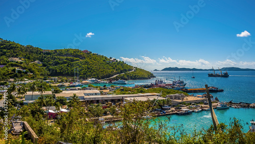 A view from the coastal road of Tortola out across the Francis Drake channel © Nicola