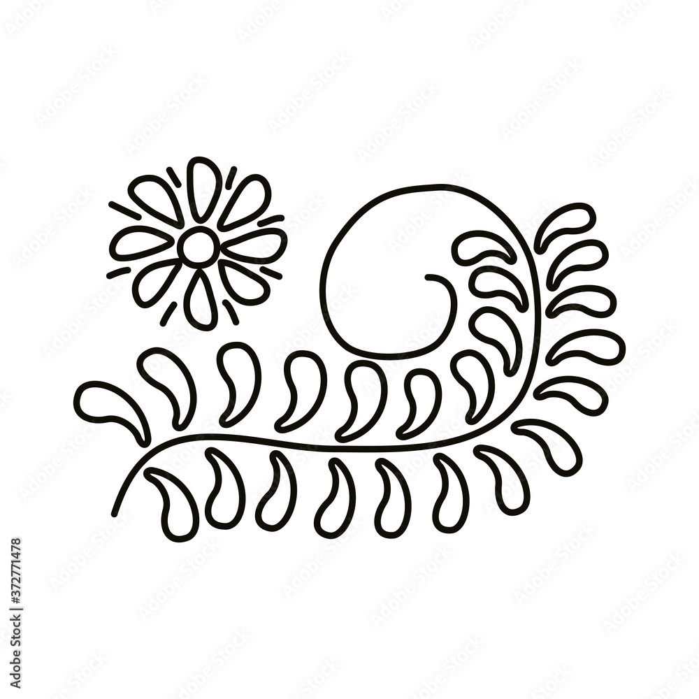 flowers and leafs line style icon flowers and leafs line style icon
