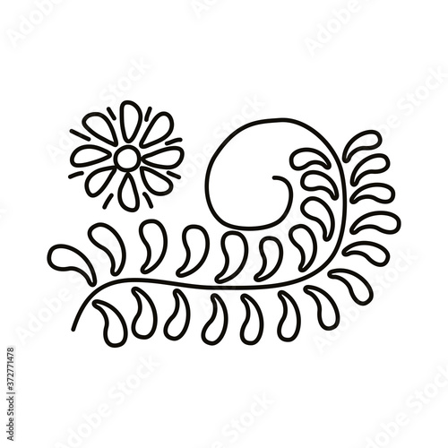 flowers and leafs line style icon